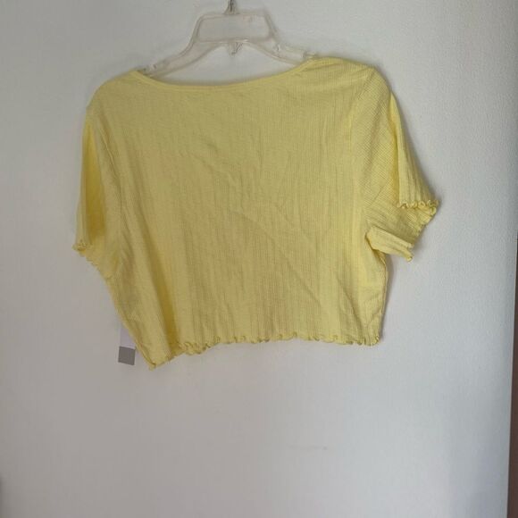 NWT BP yellow lemonade Henley crop top 1X 98% cotton - Picture 8 of 8